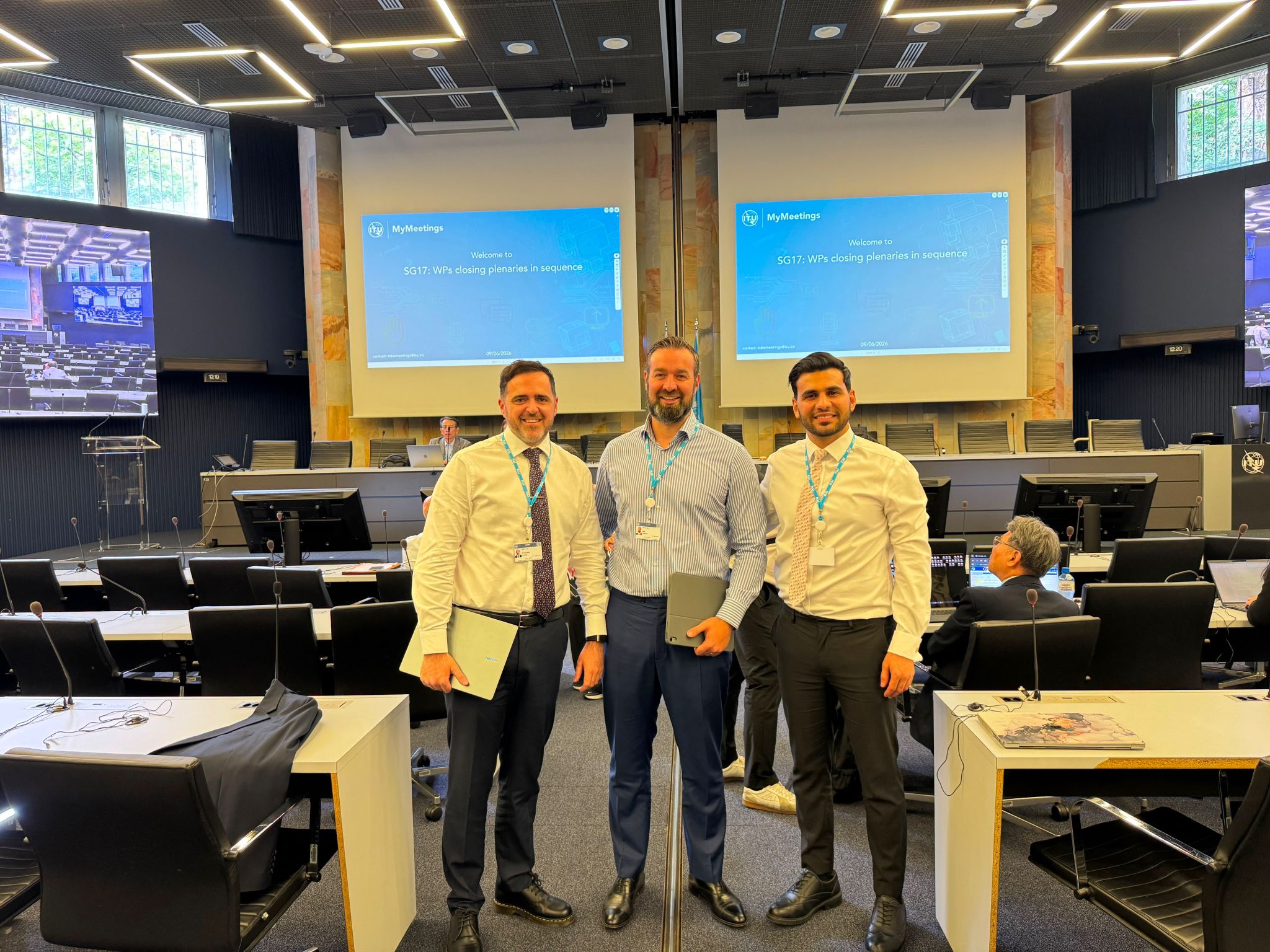Cifr representatives at an ITU Study Group 17 plenary in Geneva